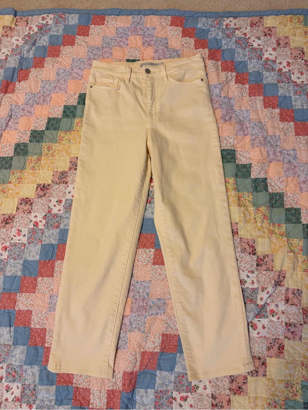 Athleta Cream Straight-Ankle Jeans